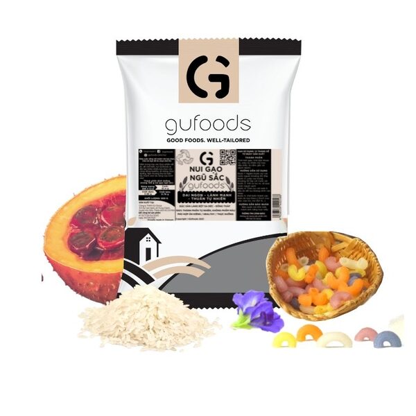 Nui gạo ngũ sắc GUfoods (500g) - Dai ngon, Lành mạnh, Thuần tự nhiên