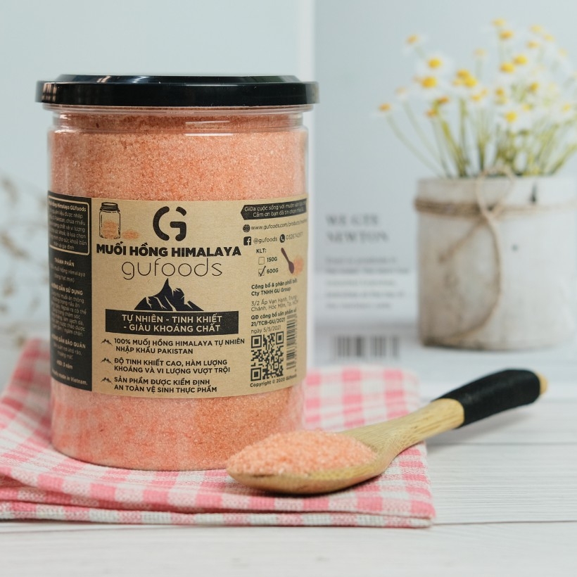 Muối hồng Himalaya GUfoods (dạng hạt mịn) - Tự nhiên, Tinh khiết, Giàu khoáng chất