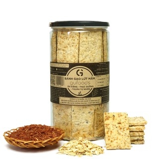 Bánh gạo lứt mầm GUfoods - Vị Yến mạch - Giàu GABA tự nhiên, Hỗ trợ ăn kiêng, Thực dưỡng, Thuần chay