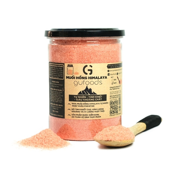 Muối hồng Himalaya GUfoods (dạng hạt mịn) - Tự nhiên, Tinh khiết, Giàu khoáng chất