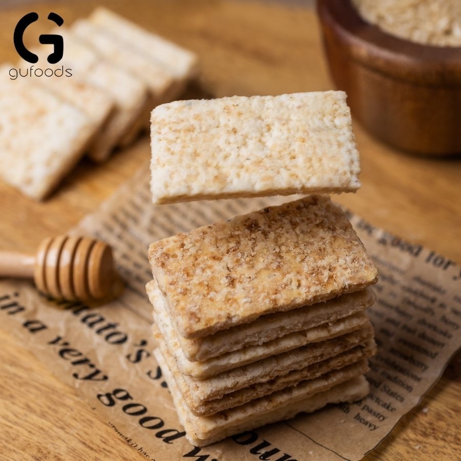 Bánh gạo lứt mầm GUfoods - Vị Mật dừa - Giàu GABA tự nhiên, Hỗ trợ ăn kiêng, Thực dưỡng, Thuần chay