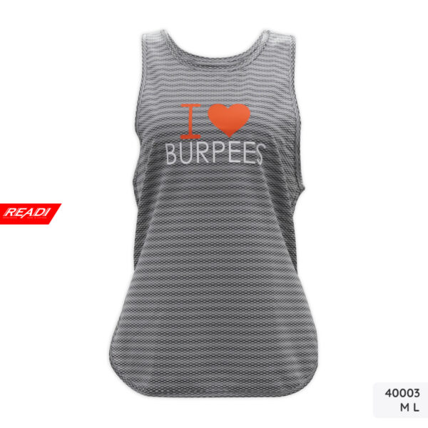 Áo tanktop lưới tập gym - I love burpees